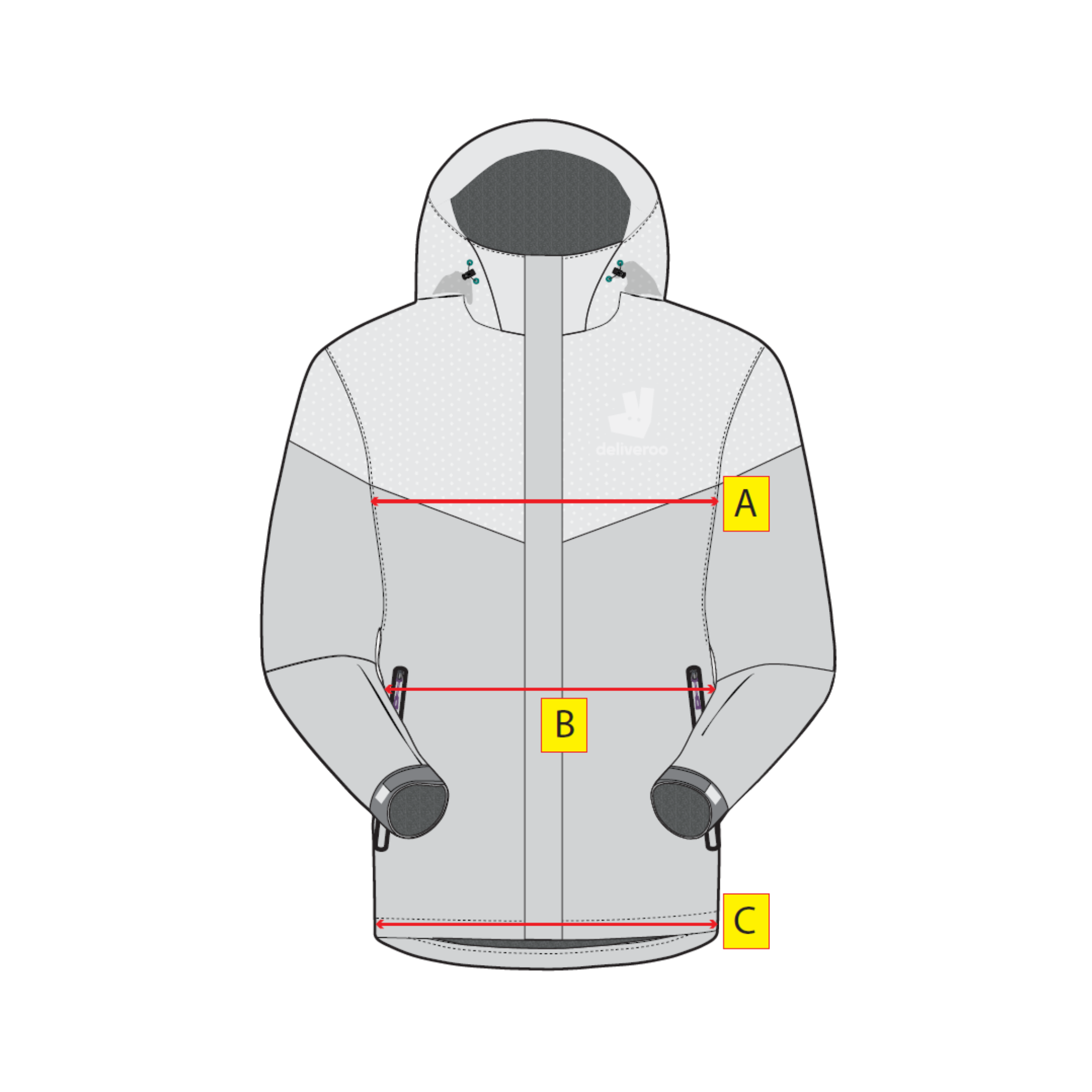 Sizing image for Waterproof Jacket